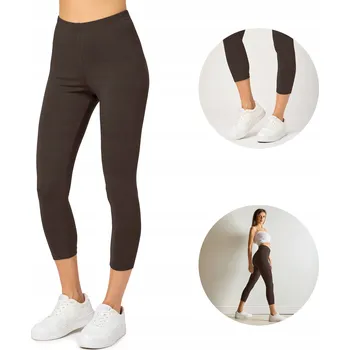 Dámské legíny Merry Style Dámské 3/4 legíny bavlna MS10-199 Hnědá XL