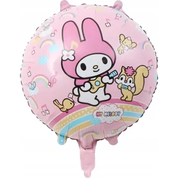Balónek FÓLIOVÝ BALÓNEK KULATÝ HELLO KITTY KUROMI SANRIO MY MELODY HEL 45 cm