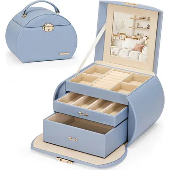 Šperkovnice Troli Luxusní modrá šperkovnice kufřík + 2 měsíce na vrácení zboží