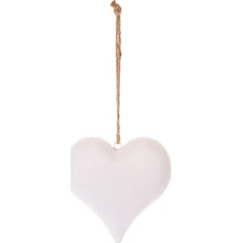 Krmítko pro ptáka Autronic Srdíčko, kovová dekorace na zavěšení, antik bílá barva., sada 4 ks