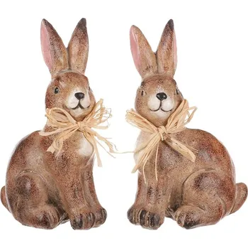 Autronic Zajíc - figurka z polyresinu, hnědý, mix 2, cena za 1 ks, sada 6 ks