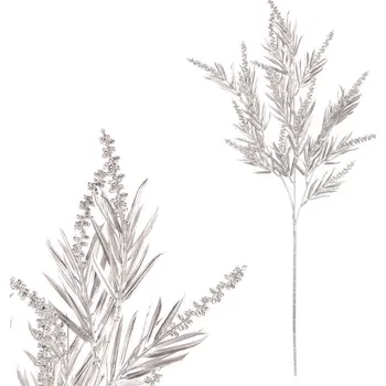 umělá květina Autronic Tráva s klasy - vysoká, umělý trs, barva stříbrná, sada 6 ks