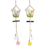 Autronic Ptačí budka - dřevěná girlanda, mix 2, cena za balení (2 ks), sada 12 ks