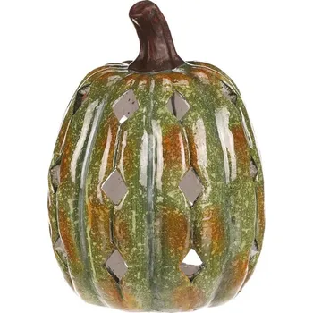 Svícen Autronic Dýně s otvory - keramika, na čaj. svíčku, zelená, sada 2 ks