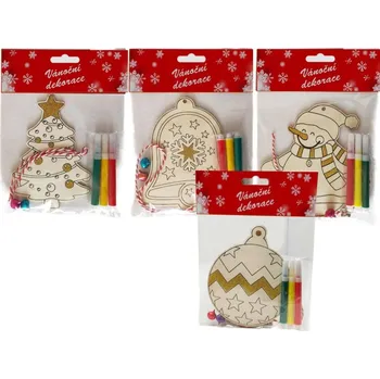 omalovánky Impap Obrázky dřevo 13cm+barvy vánoční glitr