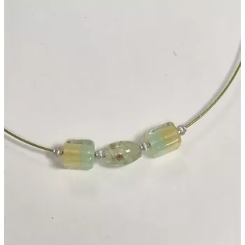 Náhrdelník Náhrdelník na lanku s vinutkami - zelená/žlutá (do vyprodání zásob)