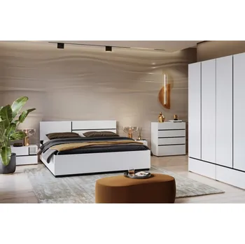 Ložnicová sestava Ložnice BONIFACIO, bílá/černá + vyzvednutí ZDARMA