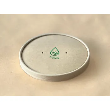 Jednorázové nádobí Papírové víčko na misku PLASTIC FREE hnědé Ø15cm