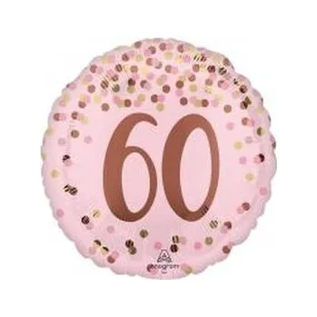 Balónek Balon foliowy Pretty pink 60th Birthday 46cm
