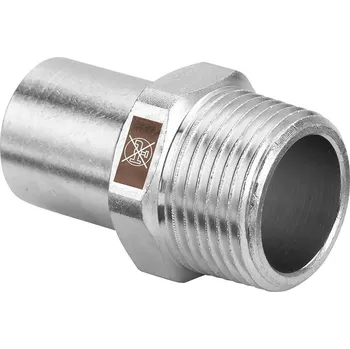 Instalatérský materiál Viega Temponox Přechod nerezový lisovací zásuvný s vnějším závitem pro topení/chlazení 22 x 3/4", 1711.1, 812355