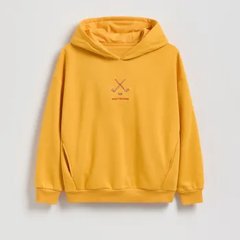 Chlapecká mikina Reserved - Bavlněná mikina s&nbsp;kapucí - pšeničná - 960FJ-12X - 960FJ-12X-158