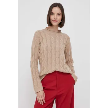 Pánské oblečení Svetr z vlněné směsi United Colors of Benetton 1335D2467.994 béžová 80X, vel. XL