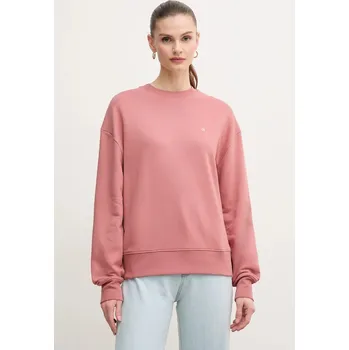 Dámská mikina Bavlněná mikina Calvin Klein dámská, oranžová barva, hladká, K20K208092 03A, vel. S