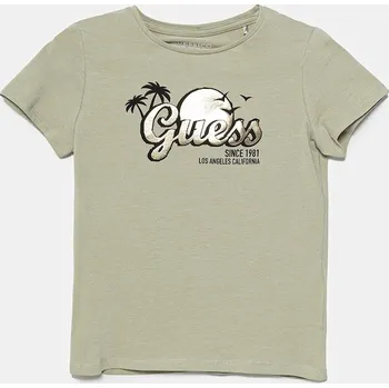 Chlapecké tričko Dětské tričko Guess zelená barva, J5GI17 K6YW4 J5GI17.K6YW4.PPYA 97X, vel. 125-135