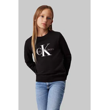 Chlapecká mikina Dětská bavlněná mikina Calvin Klein Jeans IU0IU00675.128.176.9BYH černá 99X, vel. 176