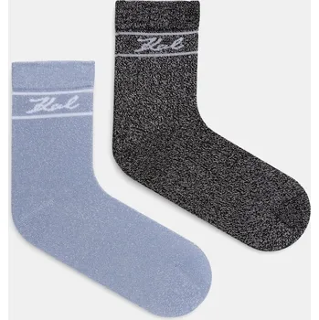 Ponožky Karl Lagerfeld 2-pack A1W47079 stříbrná SLV, vel. ONE SIZE