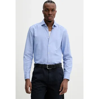 Pánská košile Košile s příměsí lnu HUGO 50539775 modrá 50X, vel. 41