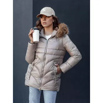Dámská bunda DSTREET WINTERCHIC ty4438 KARAMELOVÁ XXL