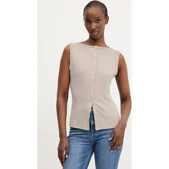 Dámská halenka Halenka Abercrombie & Fitch dámská, béžová barva, hladká, KI139-5175 KI139.5175.425 80X, vel. S