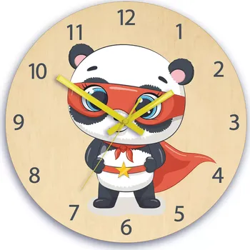 Hodiny Dětské nástěnné hodiny Ami Panda hrdina 30 cm vícebarevné