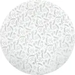 Autronic Ubrus kulatý - stříbrný vánoční vzor, 100% polyester, pr. 140 cm, sada 2 ks