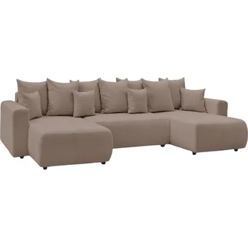 Pohovka Bobochic Paris Hnědá bouclé rohová rozkládací pohovka Envy 386 cm