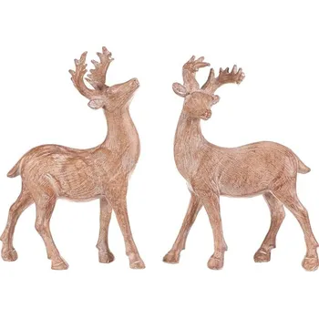 Autronic Jelen - 18 cm, polyresin, mix 2, imitace dřeva, cena za 1 ks, sada 4 ks