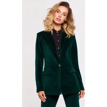 Dámské sako DÁMSKÉ SAKO SAKO VELUROVÝ KABÁTEK ELEGANTNÍ KLASICKÉ ZELENÉ 38 M
