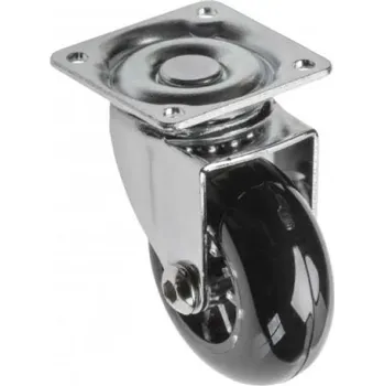 Nábytkové kování GTV Kolečko nábytkové BRAZYLIA 35, výška 51 mm, průměr 35 mm, bez brzdy, PC/PU, černé