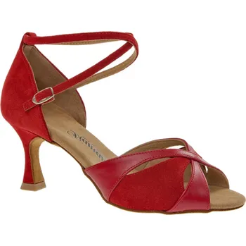 Dámská obuv Diamant Dámské boty na latinu Diamant mod.141 červený velur/červená kůže F6,5 cm - 23,5