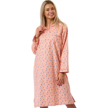 Dámské noční prádlo Flanelová noční košile meruňková - extra teplá 1DF0045 oranžová l