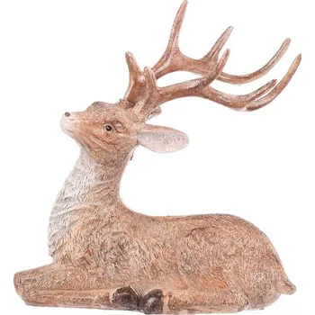 Autronic Jelen - polyresinová figurka, sedící, vel. L, béžovo-hnědý, sada 2 ks