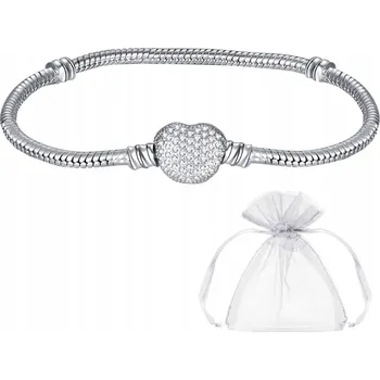 Náramek Stříbrný náramek s přívěsky Charms srdce 20 cm