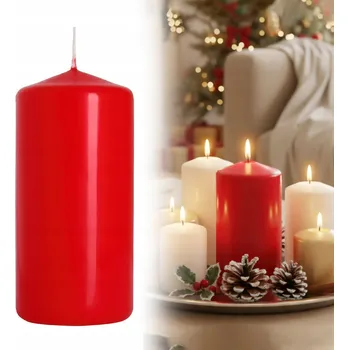Svíčka VÁLEC SVÍČKA ČERVENÁ 70/120 ČERVENÁ PARAFÍNOVÁ HRANOL