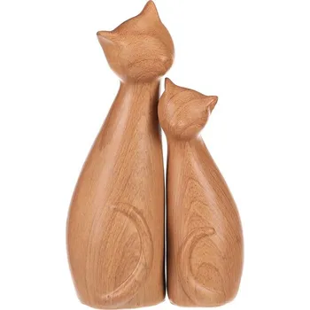 Autronic Kočky - polyresinové figurky, imitace dřeva, cena za sadu 2 ks, sada 4 ks