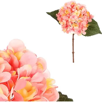 umělá květina Autronic Hortenzie - umělý květ na stonku, světle růžová, sada 6 ks