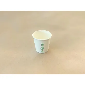 Jednorázové nádobí Bio papírový kelímek PLASTIC FREE bílý 100 ml (4 oz)