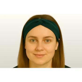 BOHO čelenka kroucená semišová - tmavě zelená