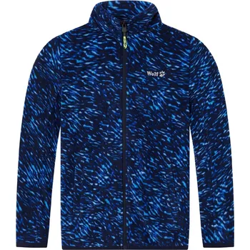 Dětská móda Chlapecká flísová mikina - Wolf B2444, tmavě modrá Barva: Modrá tmavě, Velikost: 104