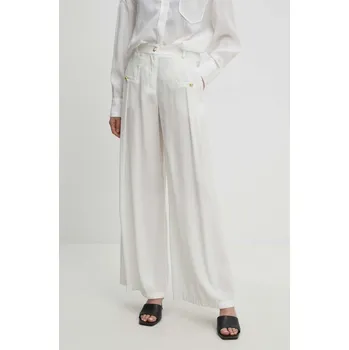 Dámské kalhoty Kalhoty Answear.LAB dámské, bílá barva, jednoduché, high waist 704.ijs 00X, vel. M