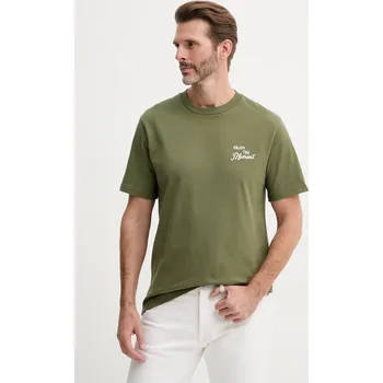 Pánské tričko Bavlněné tričko United Colors of Benetton zelená barva, s aplikací, 34BNU10AP 78X, vel. M