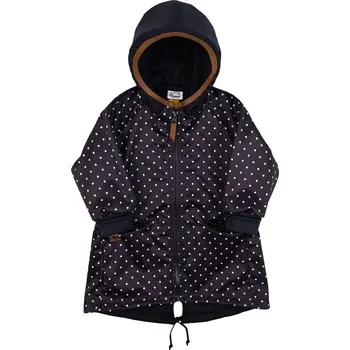 Kojenecká bunda LITTLE THINGS softshellová parka černá s puntíky vel. 1-3 roky