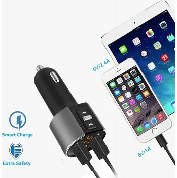 IP kamera FM vysílač Mobes BC42 s Bluetooth, nabíječka USB 2x, LED displej