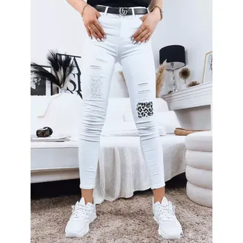 Dámské džíny Dámské kalhoty DSTREET UY1361 BÍLÁ XL