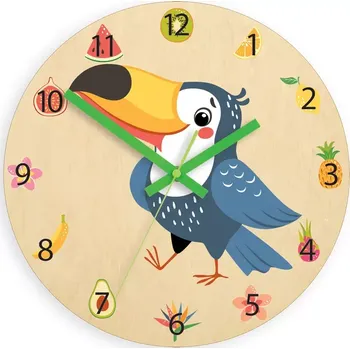 Hodiny Dětské nástěnné hodiny Ami Tukan 30 cm vícebarevné