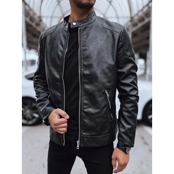 Pánská kožená bunda Dstreet TX4717 - výprodej Barva: Černá, Velikost: 2XL