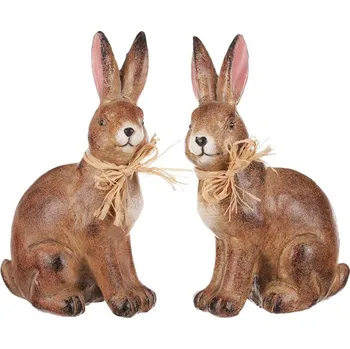 Autronic Zajíc s mašlí - figurka z polyresinu, mix 2 druhů, cena za 1 ks, sada 4 ks