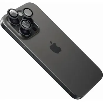 Ochranná skla čoček fotoaparátů FIXED Camera Glass pro Apple iPhone 16 Pro/16 Pro Max, černá