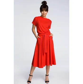 Dámské šaty ŠATY midi ROZŠÍŘENÉ krátký RUKÁV 42 XL