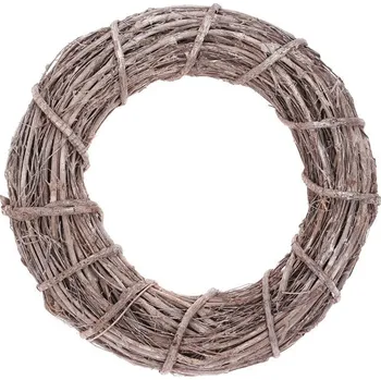 Nákupní košík Autronic Věnec proutěný - pr. 30 cm, barva šedo-bílá, sada 3 ks